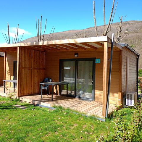 Chalet 2 Personen - Komfort 16m² - 1 Zimmer + Überdachte Terrasse + Reversible Klimaanlage + TV