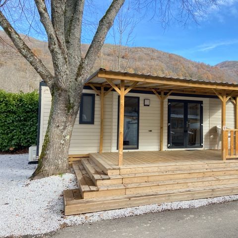 Mobilheim 4 Personen - Komfort 27m² - 2 Zimmer + Überdachte Terrasse + Reversible Klimaanlage + TV