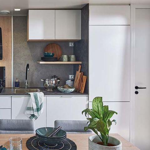 MOBILHOME 4 personas - Premium 40m² - 2 habitaciones + Terraza cubierta + Climatización reversible + TV