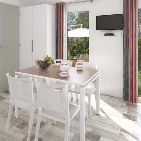 MOBILHOME 6 personnes - Confort 36m² - 3 chambres + Terrasse couverte + Clim réversible + TV