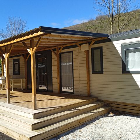 Mobilheim 6 Personen - Komfort 36m² - 3 Zimmer + Überdachte Terrasse + Reversible Klimaanlage + TV