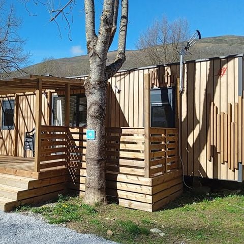 MOBILHOME 4 personas - SPA Premium 40m² - 2 habitaciones + Terraza cubierta + Climatización reversible + TV