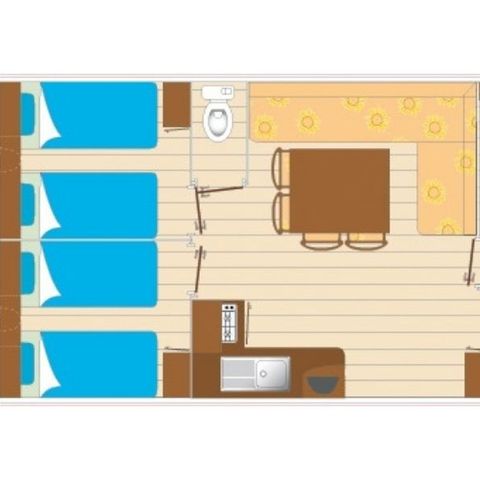 MOBILHOME 6 personas - 3 habitaciones - TV - CLIM