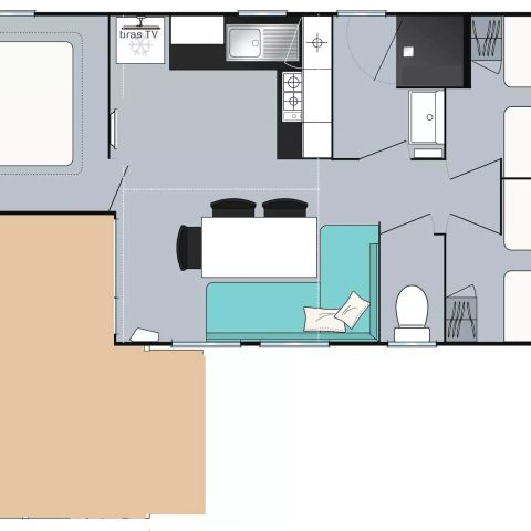 MOBILHOME 6 personas - Mobil home 4 habitaciones 6 personas Aire acondicionado