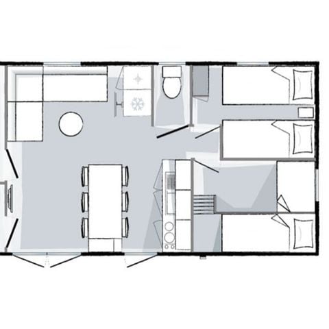 Mobilhome 6 personnes - Premium - 3 chambres - 33m²