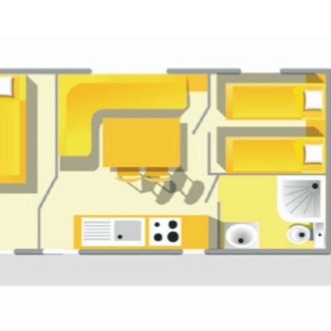Stacaravan 4 personen - Cocoon+ - 4 slaapplaatsen - 2 slaapkamers - 23m²