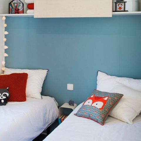 Stacaravan 7 personen - Evasion+ - 7 slaapplaatsen - 2 slaapkamers - 28m² - Badkamer