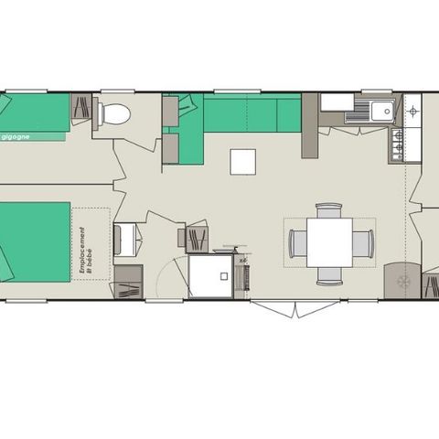Stacaravan 8 personen - Confort+ - 4 kamers - 37m²