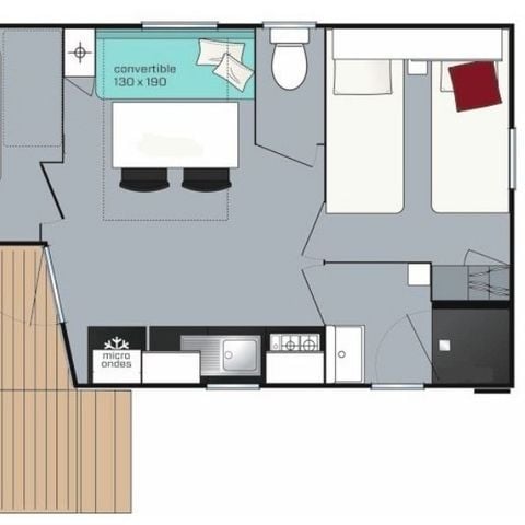 MOBILHOME 5 personnes - Mobil-home Evasion+ 5 personnes 2 chambres 23m²