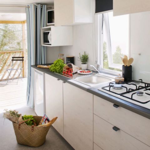 Stacaravan 5 personen - Evasion+ - 2 kamers - 23m² - Voor