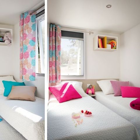 Stacaravan 8 personen - Confort+ - 4 kamers - 37m² - Voor