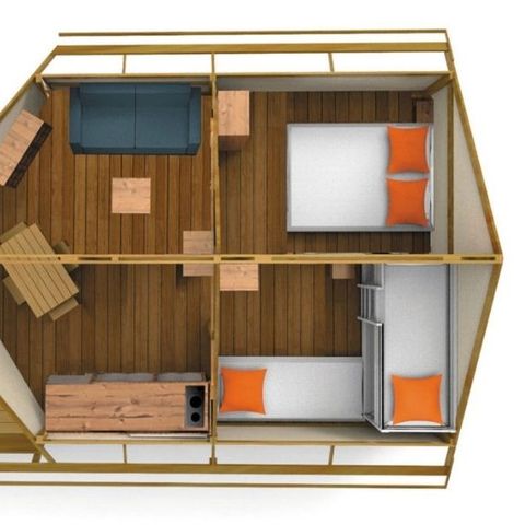 BUNGALOWTENT 5 personen - Junior bungalowtent 5 personen 2 kamers 21m² - zonder sanitair