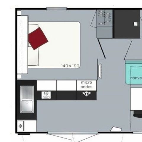 Stacaravan 4 personen - Cocoon+ 4 personen 1 kamer 18m² - stacaravan