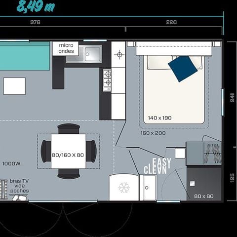 MOBILE HOME 6 people - 3 bedrooms, LUXURY, 34m2 category 4