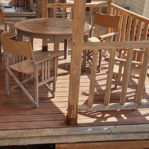 Tente en toile et en bois 5 personnes - Safari | 2 Ch. | 4/5 Pers. | 1 SDB | Clim.