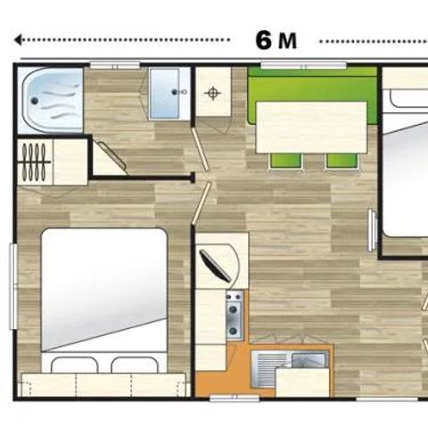 MOBILHOME 4 personnes - PELICAN + TV