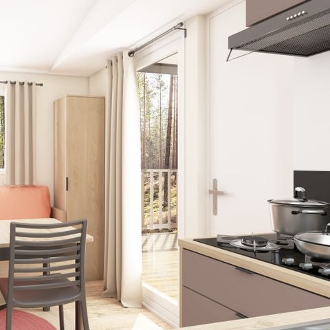 Stacaravan 4 personen - PRIVILEGE COTTAGE Uitzicht op het reservaat