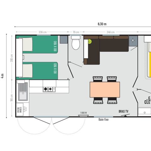 MOBILE HOME 4 people - MH Riviera suite 2Ch 4P