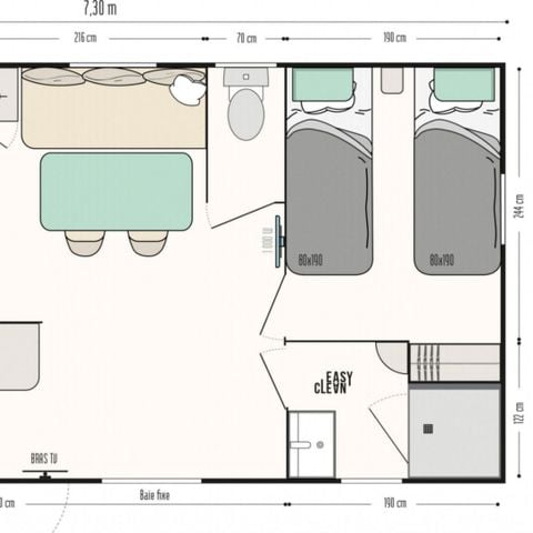 MOBILE HOME 4 people - MH Riviera suite TOP 2Ch 4P
