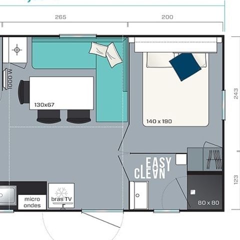 Mobilhome 6 personnes - COTTAGE 3 chambres