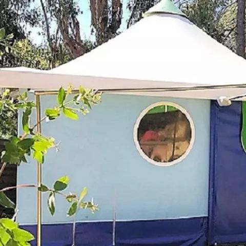 Glampingtent 5 personen - 3-kamer bungalowtent voor 5 personen - Geen sanitaire voorzieningen
