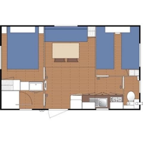 MOBILHOME 5 personas - Cottage Picholine Standard 25m² - 2 habitaciones - terraza semicubierta -