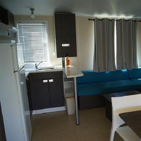 Stacaravan 6 personen - Stacaravan Cayanne Standard 31m² - 2 kamers - halfoverdekt terras - Eethoek - Eethoek - Eethoek - Eethoek - Eethoek - Eethoek - Eethoek.