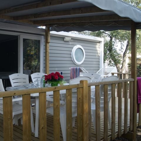 Mobilheim 6 personen - Mobilheim Cayanne Confort 31m² - 2 Schlafzimmer - halbüberdachte Terrasse - Klimaanlage