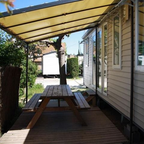 Stacaravan 6 personen - Stacaravan Grassois Standard 33m² - 3 kamers - Halfoverdekt terras -