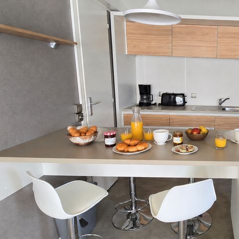 Mobilheim 6 Personen - Mobilheim Grassois Confort 33m² - 3 Schlafzimmer - halbüberdachte Terrasse - Klimaanlage