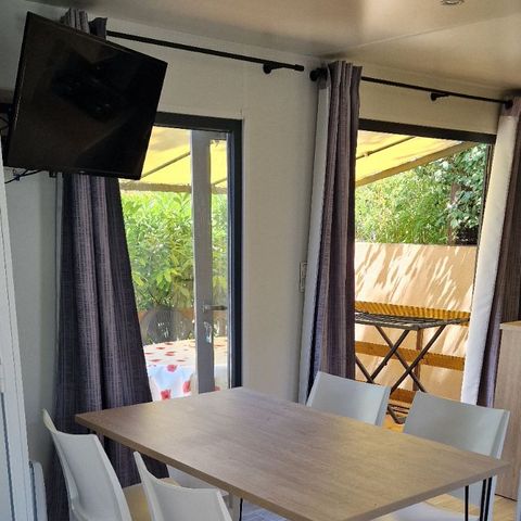 Stacaravan 6 personen - Stacaravan Riviera Premium 34m² - 3 kamers - halfoverdekt terras - airconditioning