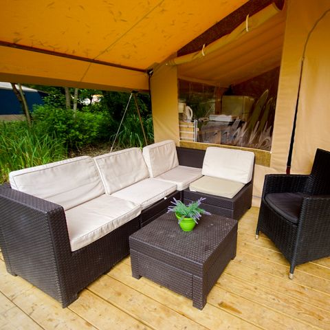 Tente en toile et en bois 5 personnes - ST EMILION, sans sanitaires