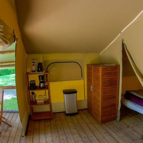 Tente en toile et en bois 5 personnes - Lodge Gourdon (sans sanitaires)