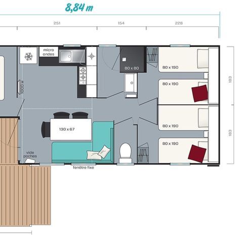 Stacaravan 8 personen - Loggia