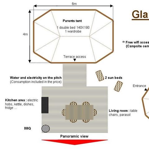 Tent 4 personen - Glamping - 2 tenten op plaats - geen sanitair