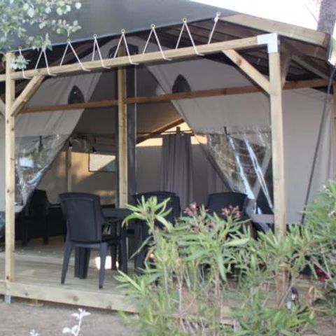 Canvas and wooden tent 6 persons - Lodgetent, type LG+