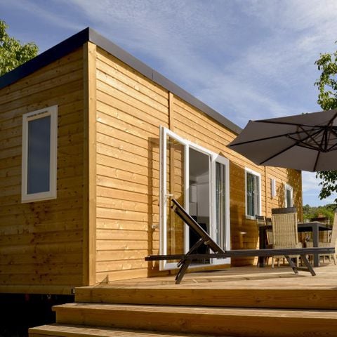 Stacaravan 4 personen - Stacaravan Bois Confort 30m² 2 kamers + halfoverdekt terras + TV + CLIM 4 pers.