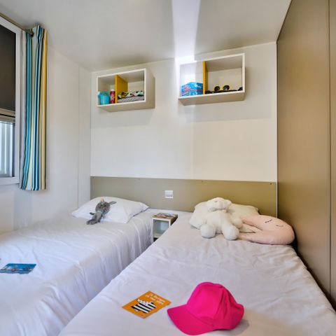 Mobile home 4 persons - Mobil-Home Bois Confort 30m² 2 bedrooms + semi-covered terrace + TV + CLIM 4 pers.