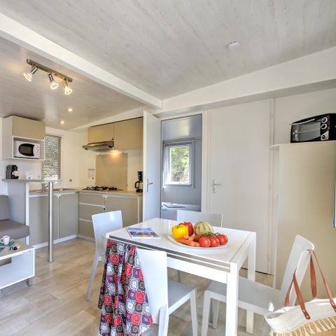 Mobile home 4 persons - Mobil-Home Bois Confort 30m² 2 bedrooms + semi-covered terrace + TV + CLIM 4 pers.