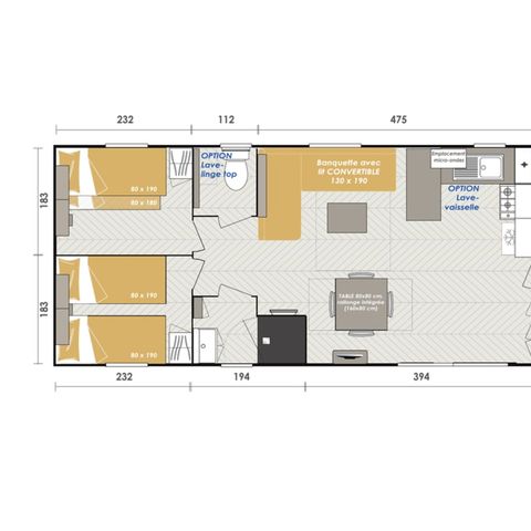 MOBILHOME 8 personnes - Excellence 3 chambres