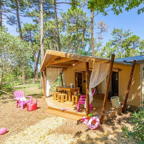 Canvas and wooden tent 6 persons - Ecolodge Premium Cotton