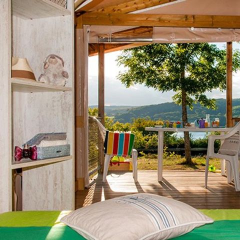 Tente en toile et en bois 5 personnes - Eco Lodge | 2 Ch. | 4/5 Pers. | Sans SDB