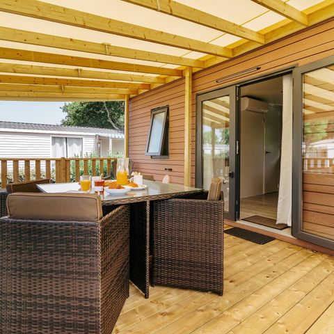 MOBILHOME 6 personas - Mobil-home | Premium | 3 Dormitorios | 6 Pers. | Terraza elevada | 2 baños | Aire acondicionado.