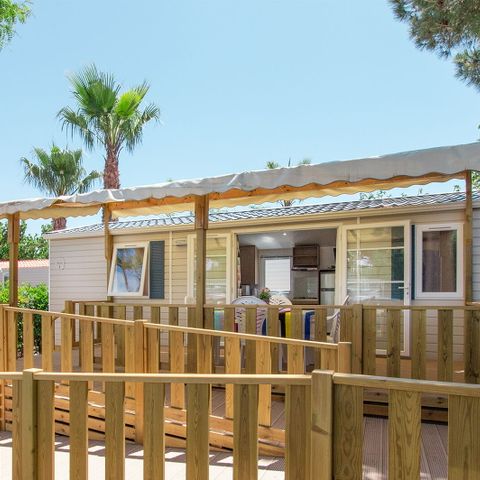CASA MOBILE 6 persone - Casa mobile PMR | Comfort XL | 2 Camere da letto | 4/6 Persone | Terrazza rialzata | Aria condizionata | TV