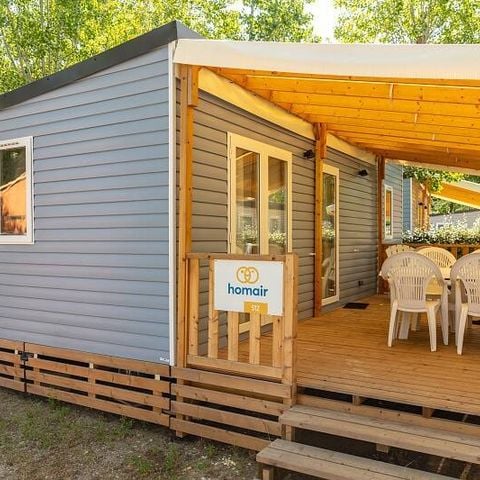Mobilheim 6 Personen - Comfort | 3 Schlafz. | 6 Pers. | Erhöhte Terrasse | Klimaanlage