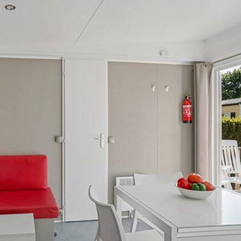 Mobilheim 6 Personen - Premium | 3 Schlafz. | 6 Pers. | Erhöhte Terrasse | 2 Bäder