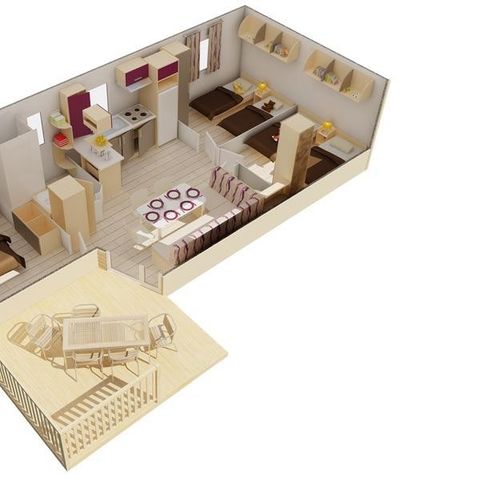 Mobile home 6 persons - Mobilhome Pacifique XL - Air conditioning + Dishwasher