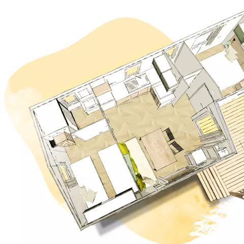 MOBILHOME 4 personas - Mobile-home Bergamo 3 Habitaciones 4 Personas + TV