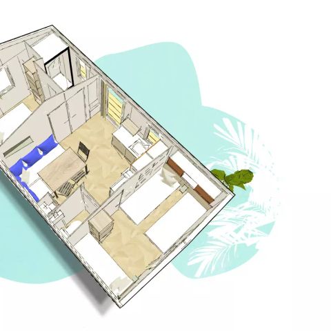 BUNGALOW 5 personnes - Confort Famille 3 Pièces 5 Personnes + TV