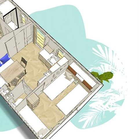 Casa mobile 5 persone - Mobil-home "CONFORT FAMIGLIA" con - 2 camere - Da letto e aria condizionata